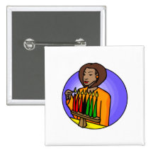 Señora Kwanzaa Candles Pin