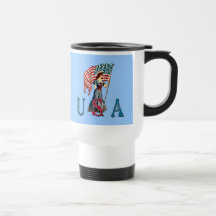 Señora Liberty Illustration del vintage en las cam Tazas De Café