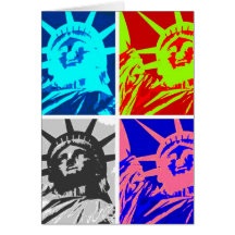 Señora Liberty New York City del arte pop Tarjeton