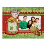 Señora linda Santa Christmas Template Postal