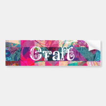 Señora loca Colorful Pattern Vibrant Crafting del  Etiqueta De Parachoque