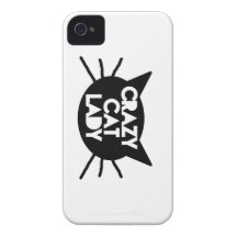 Señora loca del gato Case-Mate iPhone 4 cárcasa