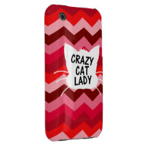 Señora loca del gato con los modelos locos de Chev Case-Mate iPhone 3 Protectores