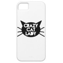 Señora loca del gato iPhone 5 cárcasas