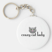 Señora loca del gato llaveros personalizados