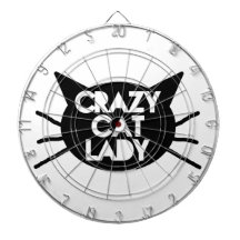 Señora loca del gato tablero dardos