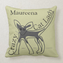 Señora loca Funny Cat Design Personalized del gato Almohadas