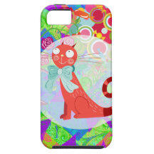 Señora loca Gifts Vibrant Colorful del gato del ga iPhone 5 Cárcasa