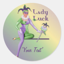 Señora Luck Harlequin Pegatinas
