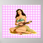 Señora modela del vintage poster