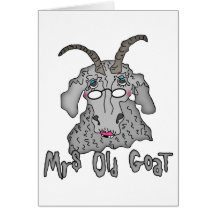 Señora Old Goat Funny Cartoon Tarjetón