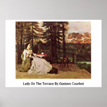 Señora On The Terrace By Gustave Courbet Poster