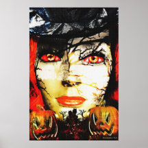 Señora oscura de Halloween Poster