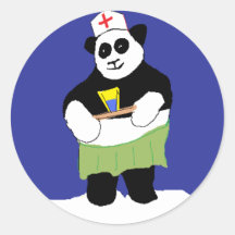 Señora Panda Pegatina Redonda