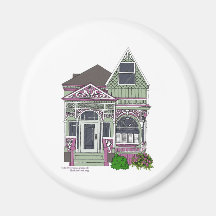 Señora pintada Victorian - verde/rosa Iman De Nevera