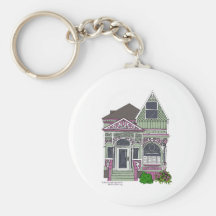 Señora pintada Victorian - verde/rosa Llaveros Personalizados