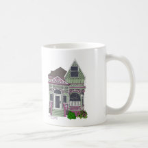 Señora pintada Victorian - verde/rosa Tazas