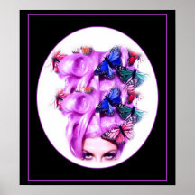 Señora púrpura Poster/impresión 6 de la mariposa d