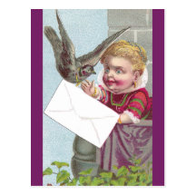 Señora Receives Mail Via Pigeon Tarjeta Postal