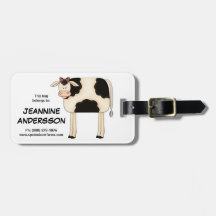 Señora remilgada Cow de Folkart del país lindo Etiqueta De Equipaje