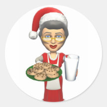 Señora Santa, galletas, pegatina de la leche