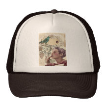señora shabbychic de París del vintage de Tealbird Gorros Bordados