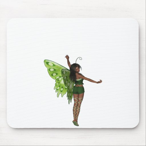Señora verde Faerie 8 del ala - hada 3D - Alfombrillas De Ratones