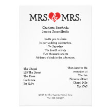 Señora y señora Love Heart Lesbian Wedding Anuncios