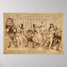 Señoras con el poster de ejecución del VODEVIL del