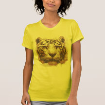 Señoras de la luz de la impresión del tigre básica camiseta