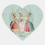 Señoras de París del francés de Marie Antonieta Calcomania De Corazon