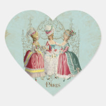 Señoras de París del francés de Marie Antonieta Calcomania De Corazon