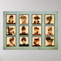 Señoras del Victorian del vintage en collage de lo Posters