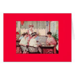 Señoras del vintage en el té tarjetón