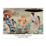 Señoras japonesas del ukiyo-e del vintage con arte tarjeta postal