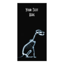 SENTADA ESQUELÉTICA DEL PERRO DE LA RADIOGRAFÍA -  TARJETAS CON FOTOS PERSONALIZADAS