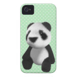 Sentada linda del oso de panda 3d (editable) iPhone 4 coberturas