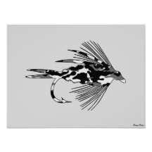 Señuelo negro de la pesca con mosca de Camo Cojinete