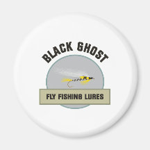 Señuelo negro de la pesca con mosca del fantasma imanes para frigoríficos