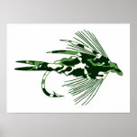 SEÑUELO VERDE DE LA PESCA CON MOSCA DE CAMO IMPRESIONES
