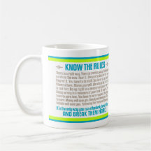 Sepa las reglas (cal y el azul) tazas de café