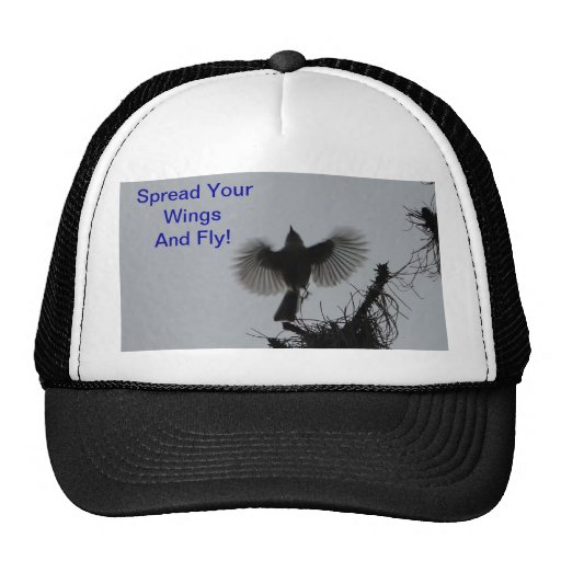 Separe sus alas y mosca, Titmouse copetudo Gorras De Camionero