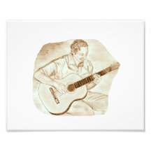 sepia del bosquejo del lápiz del jugador de la gui cojinete