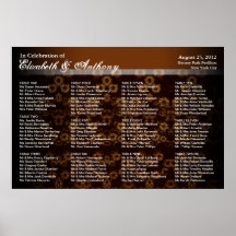 Sepia del poster de la carta del asiento del boda