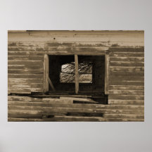 Sepia explotada edificio de madera viejo de la ven posters