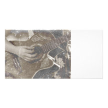sepia femenina del grunge de la música de la mano  tarjeta fotográfica