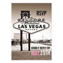 Sepia Las Vegas RSVP que se casa moderno del vinta Anuncio Personalizado