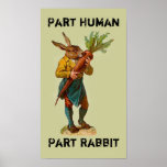 Ser humano de la parte, poster del conejo de la pa