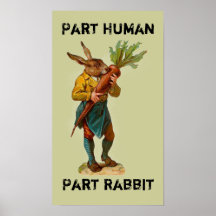 Ser humano de la parte, poster del conejo de la pa