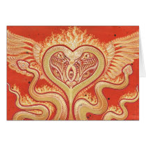 Seraphim (corazón con alas y serpientes llameantes tarjetas